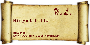 Wingert Lilla névjegykártya